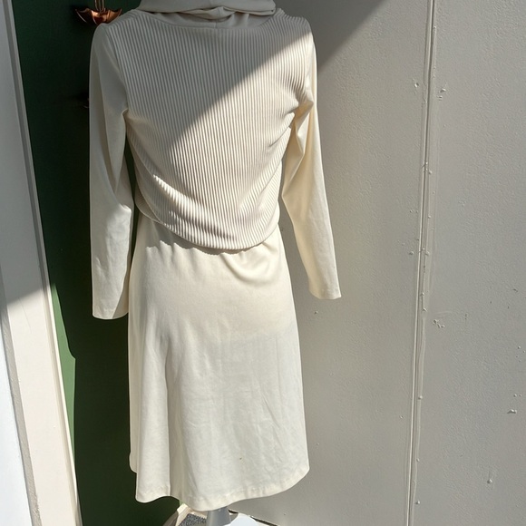 Vintage 70s Cream Cowl Neck Dress - Picture 4 of 5
